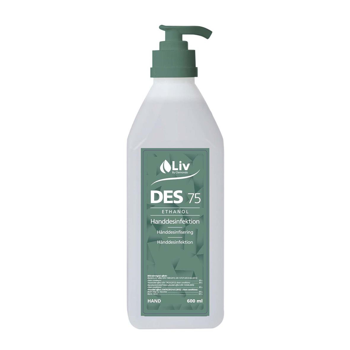 Handdesinfektion Liv Des 75 pumpflaska 600ml