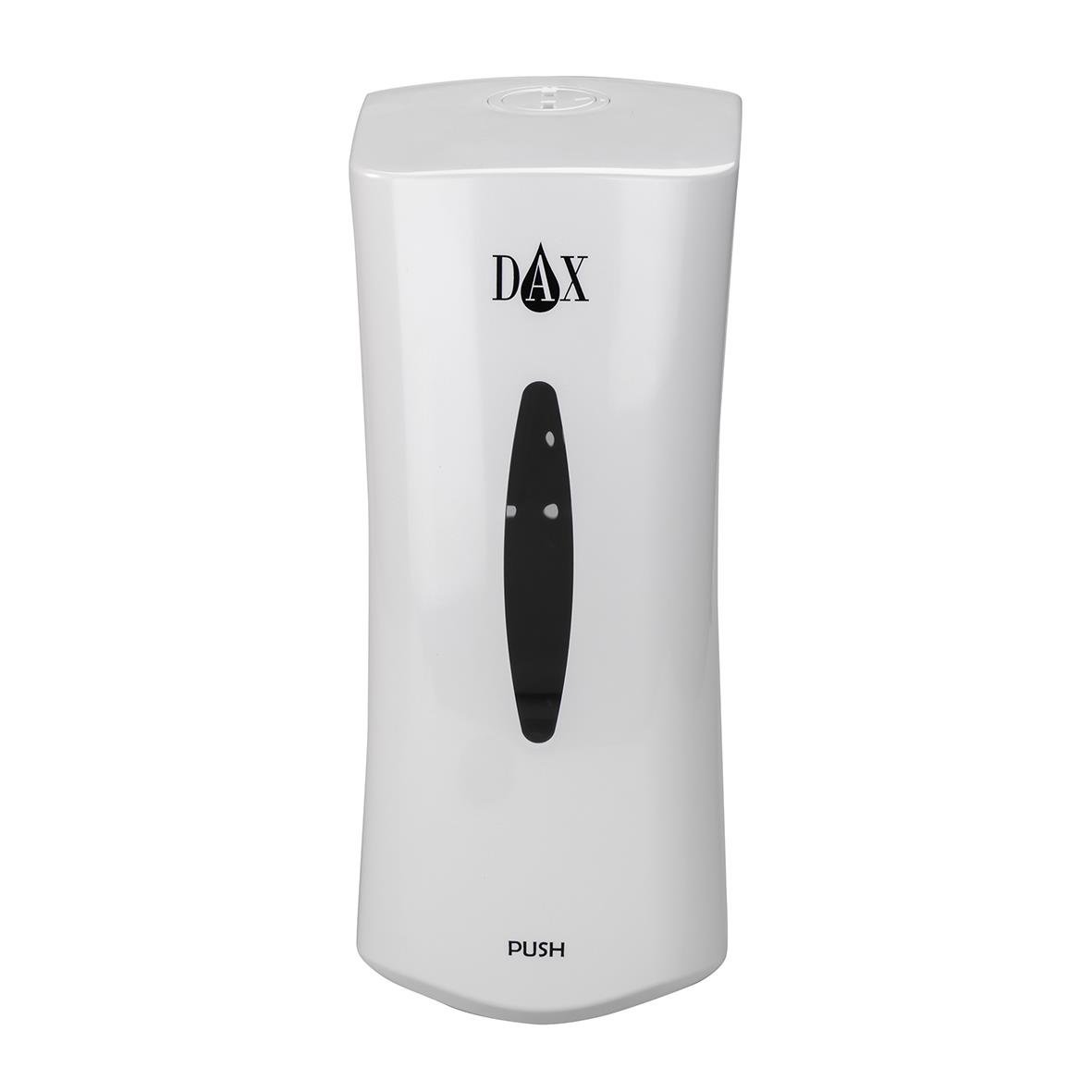 Vit manuell dispenser DAX Easy med pushknapp och svart kontrollpanel