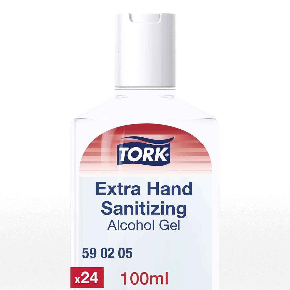 Handdesinfektion Tork Extra Alkogel 100ml i vit flaska