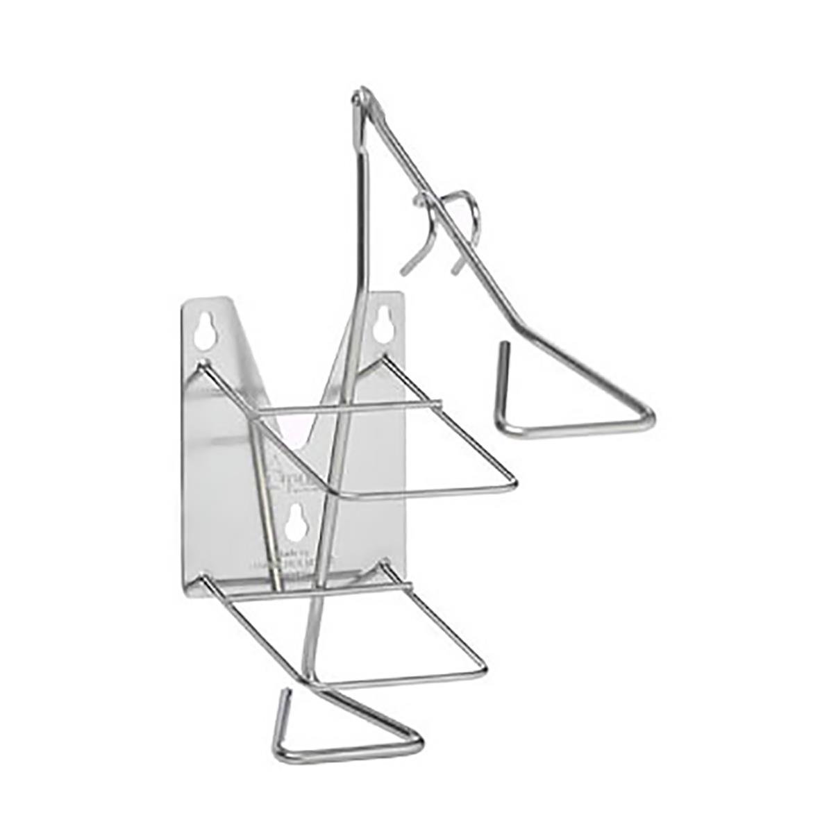 Väggmonterad dispenserhållare för 600ml med arm, tre hyllor i metall