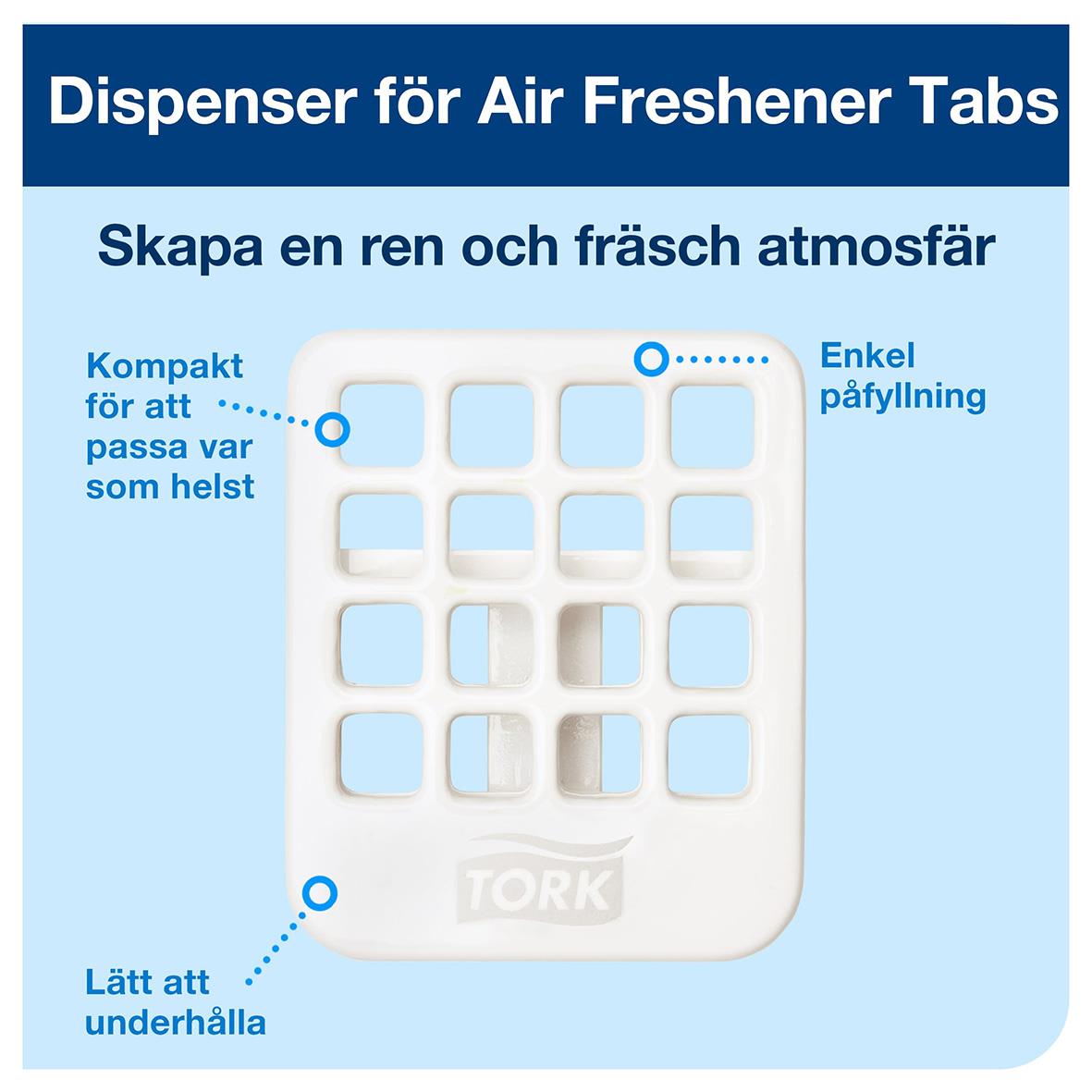 Vit dispenser för Tork Air Freshener disk med enkla påfyllningar och kompakt design