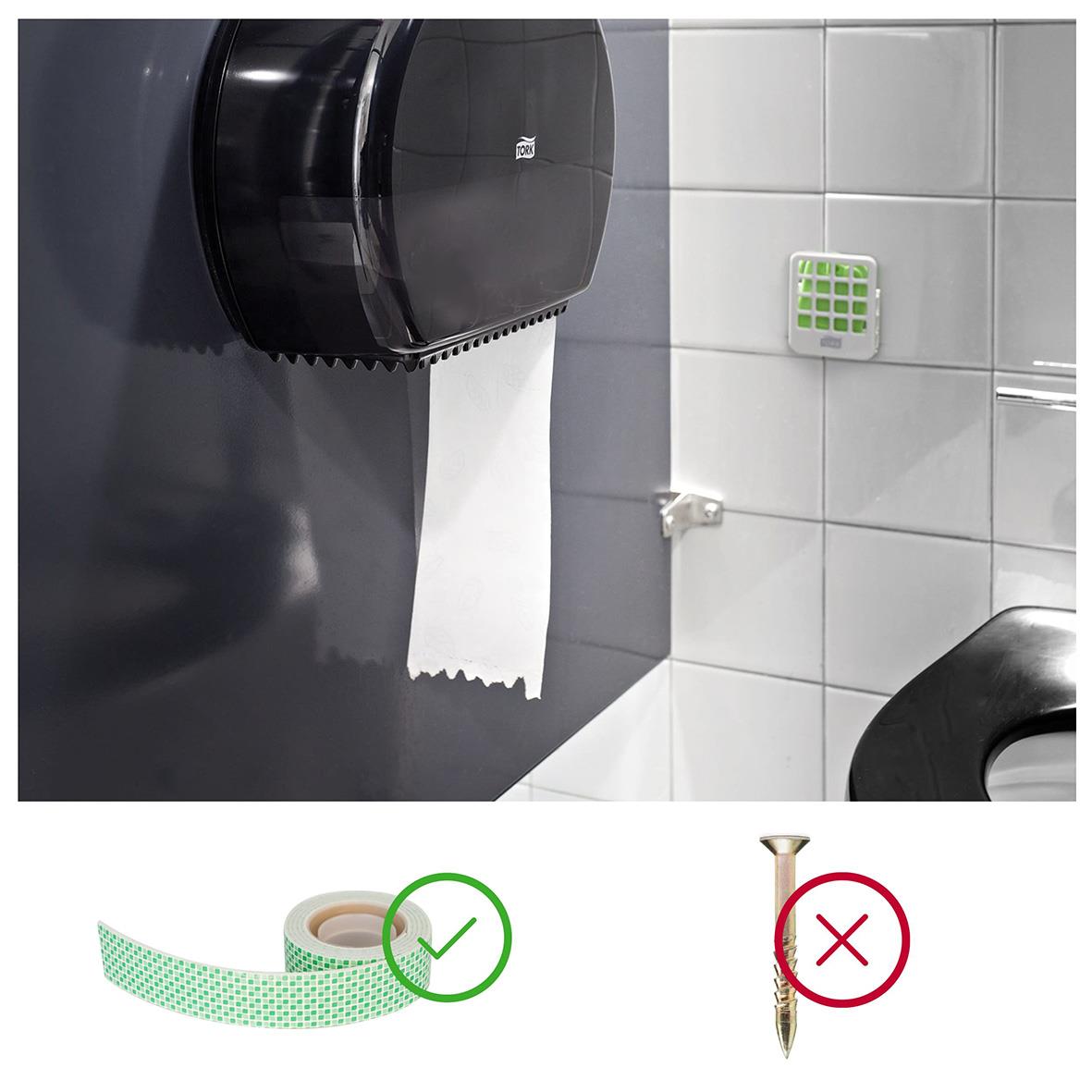 Vit luftfräschare dispenser Tork med disk form