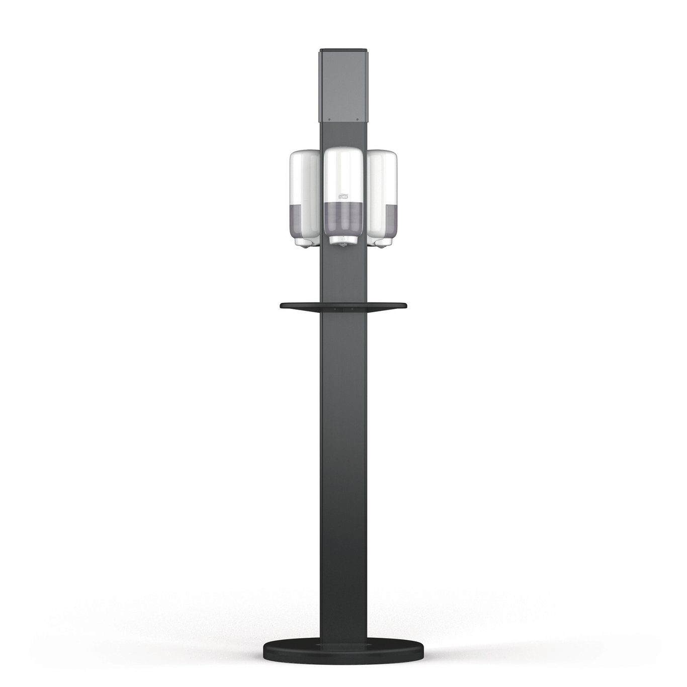 Golvstativ för handdesinfektion utan dispenser, tresidig design