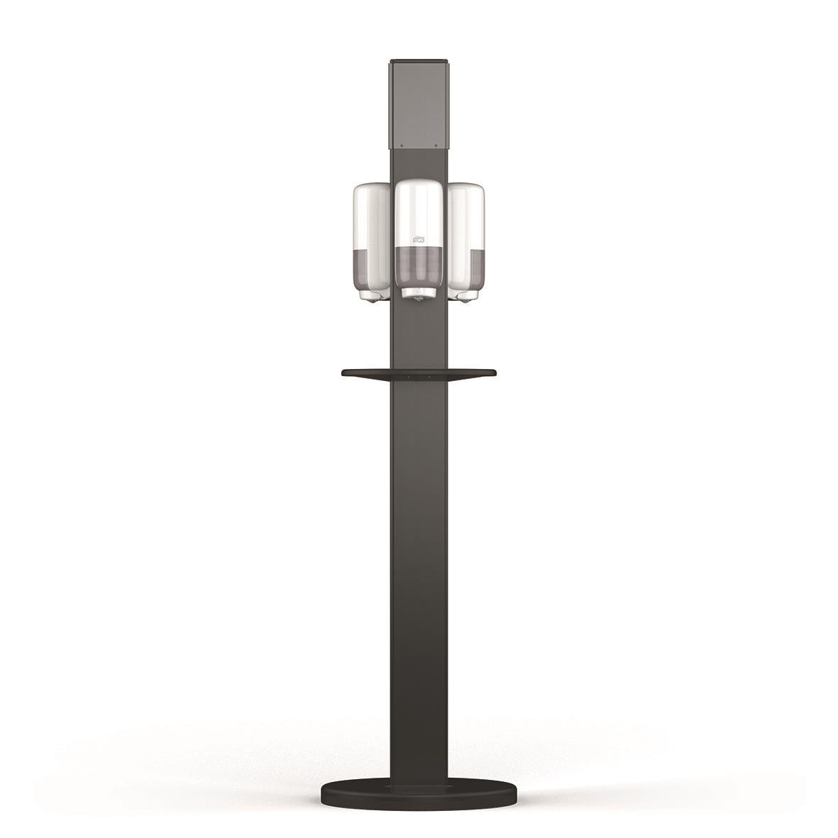 Golvstativ för handdesinfektion utan dispenser, tresidig design