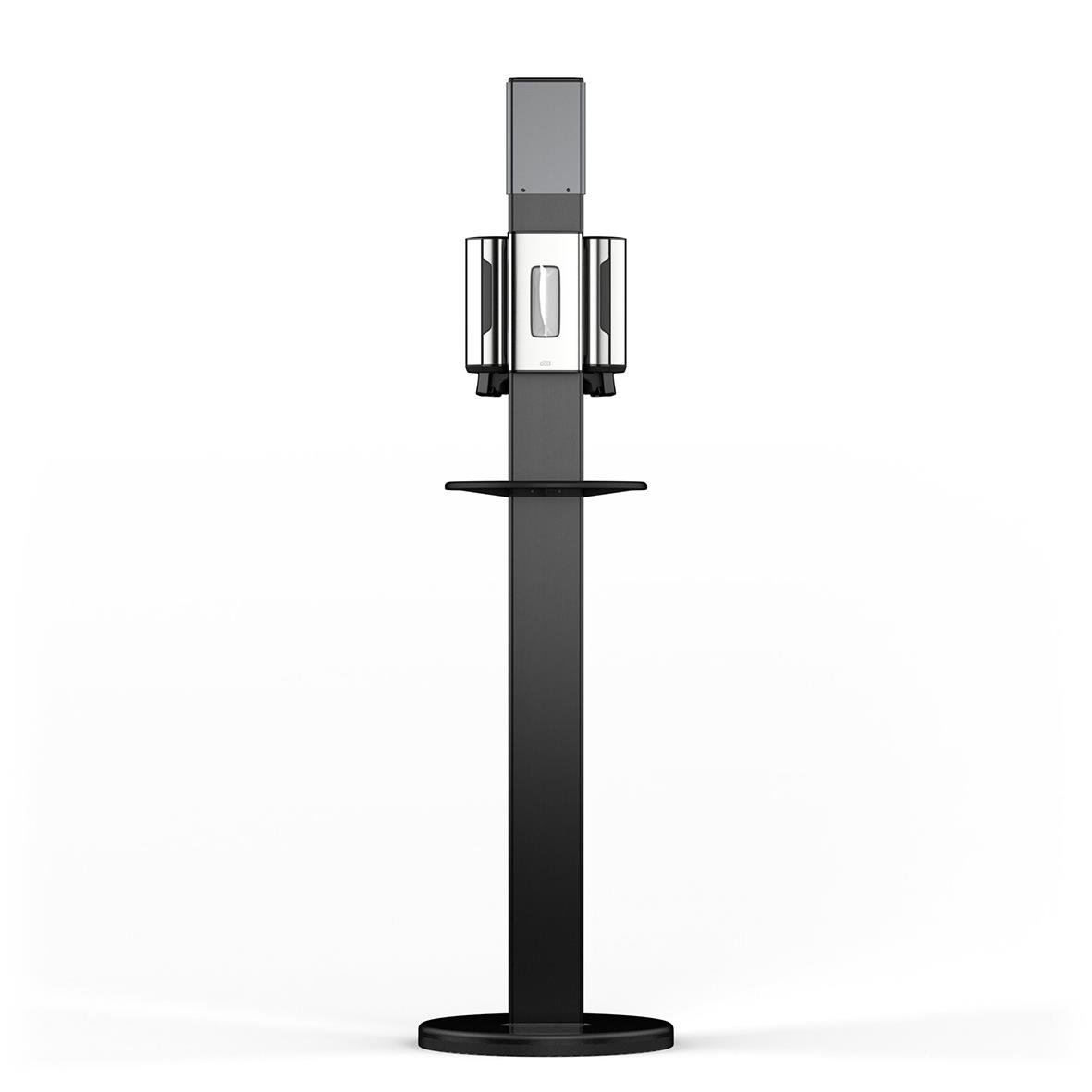 Golvstativ Tork utan dispenser, tresidigt, svart stång och bas