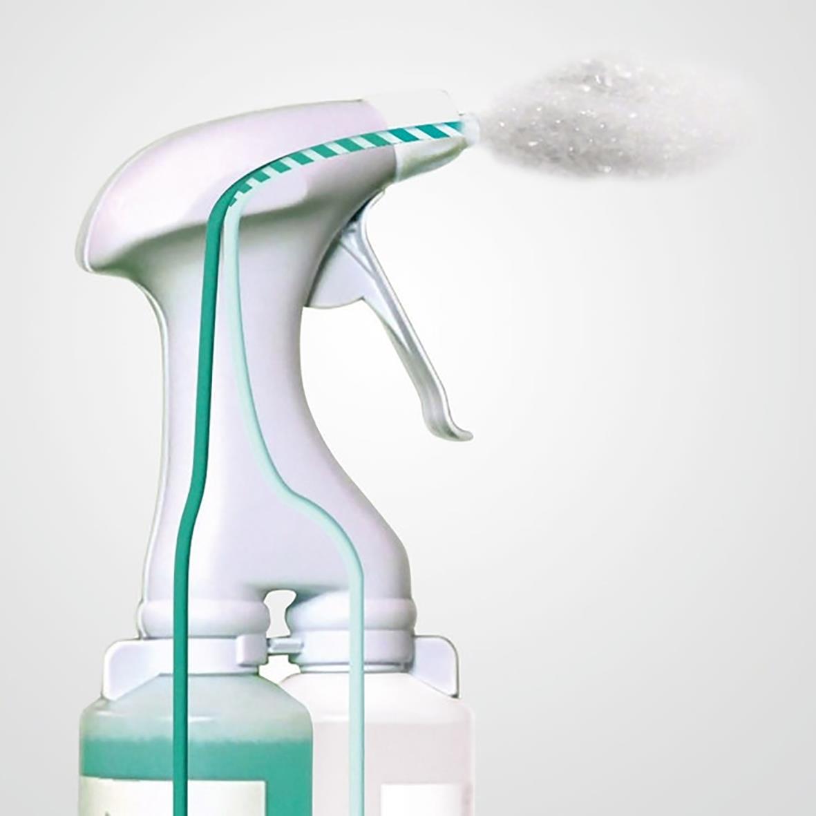 Skumsprayhuvud för Quick & Easy system med sprayfunktion och behållare