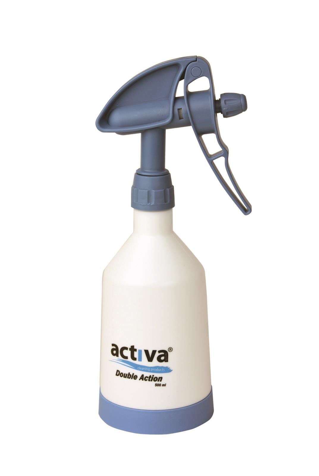 Sprayflaska Activa dubbelverkande 500 ml med blå sprayhuvud och vit behållare