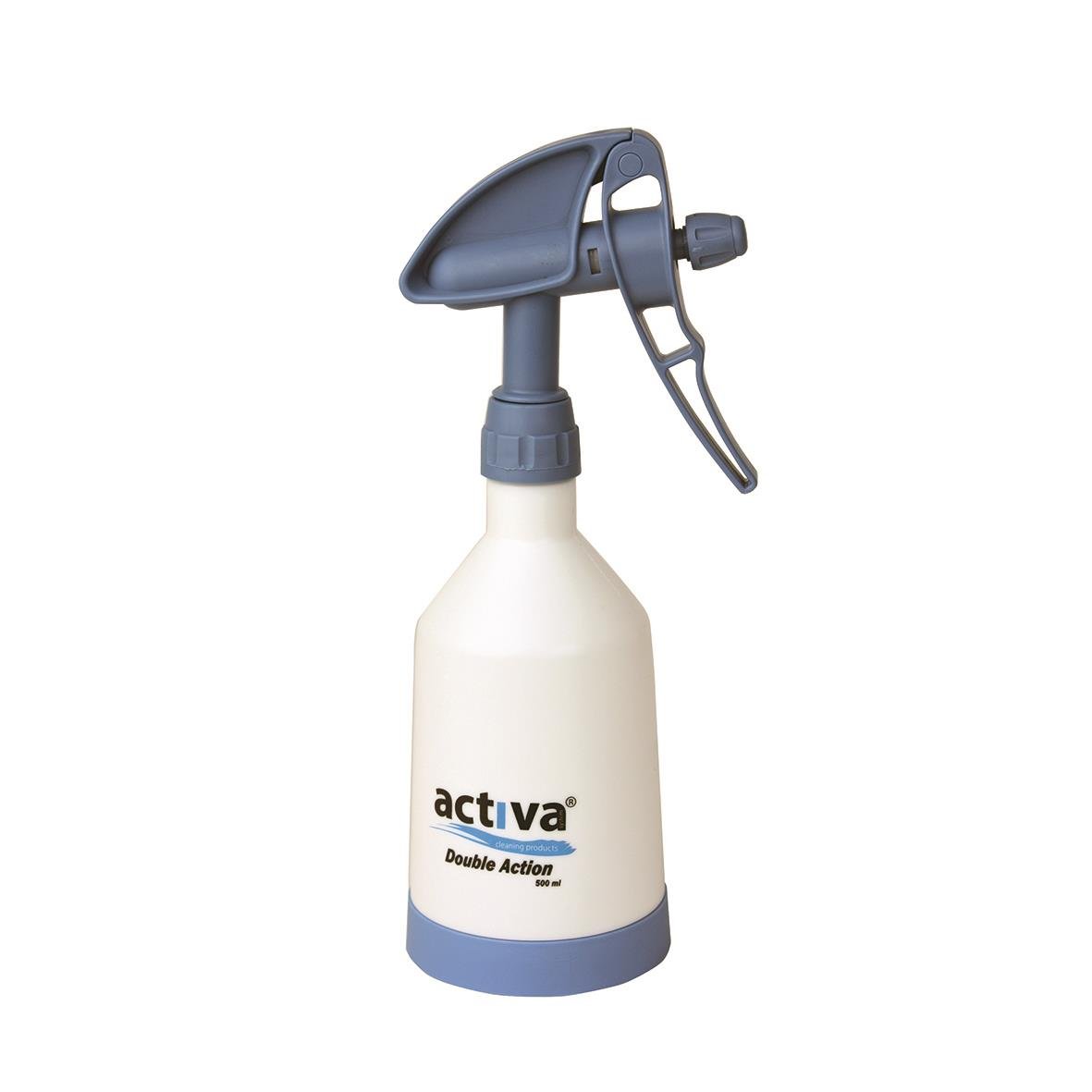 Sprayflaska Activa dubbelverkande 500 ml med blå sprayhuvud och vit behållare