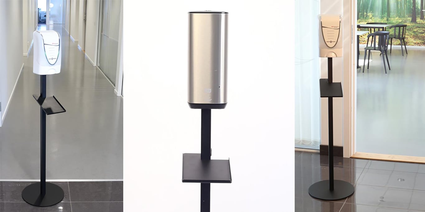 Golvstativ Activa Bas utan dispenser i olika miljöer