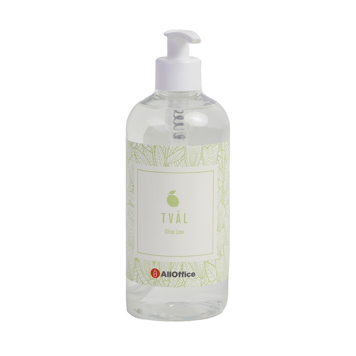 Flytande tvål AllOffice Citrus/Lime pump 500ml i genomskinlig flaska
