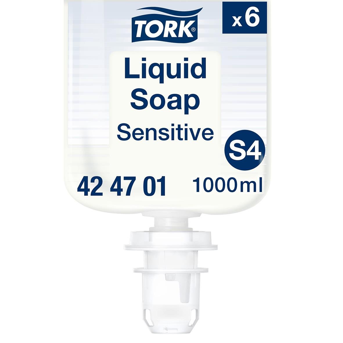 Flytande tvål Tork Sensitive S4 Extra Mild oparfymerad 1L, 6-pack