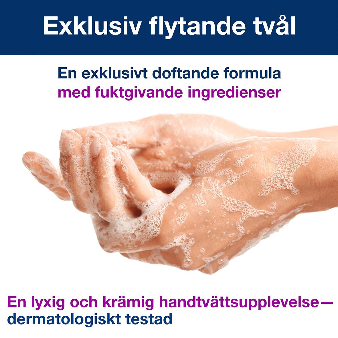 Flytande tvål med doftande formula och fuktgivande ingredienser, lyxig och krämig handtvättupplevelse, dermatologiskt testad