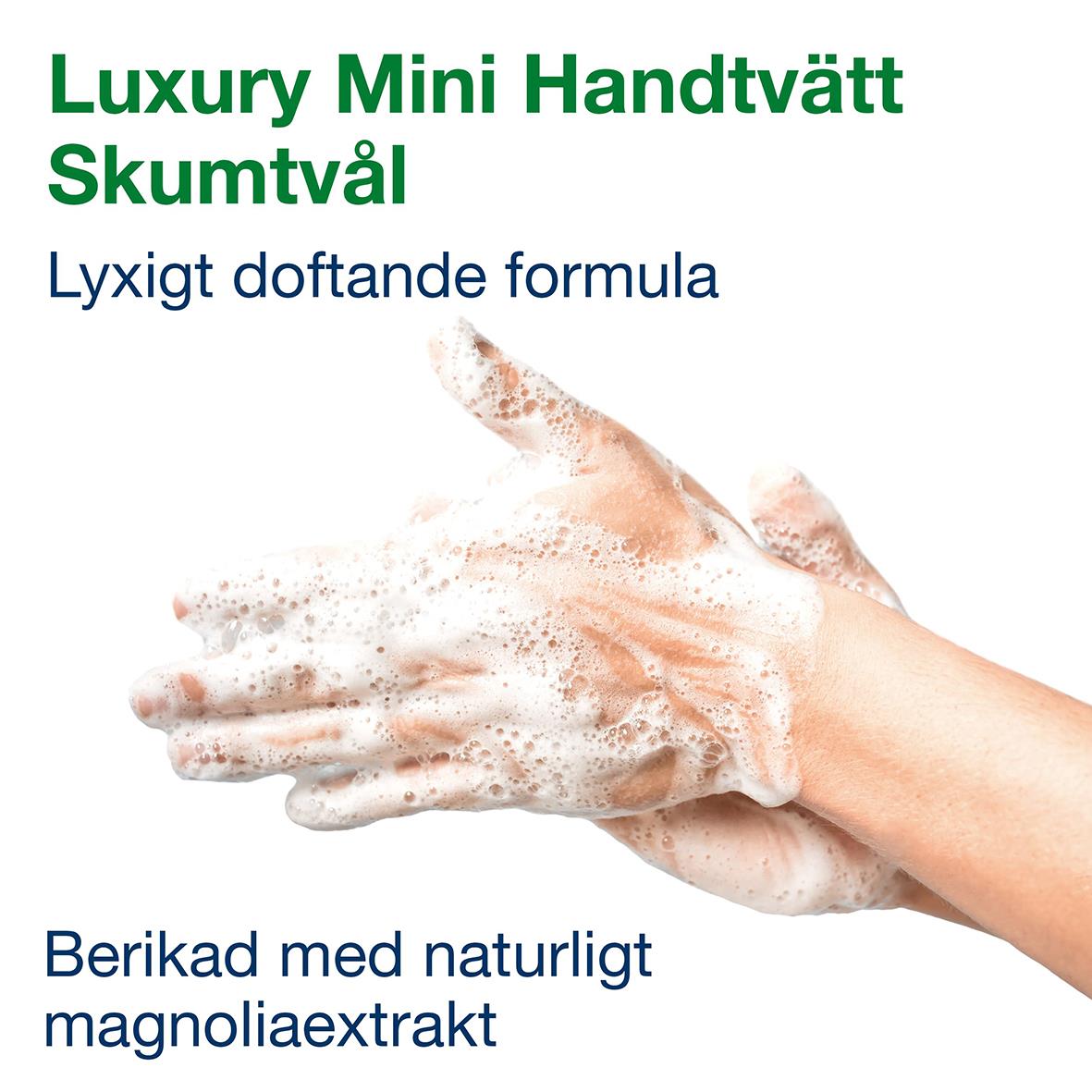 Mini handtvål med lyxig doft, skummande formula och naturligt magnoliaextrakt