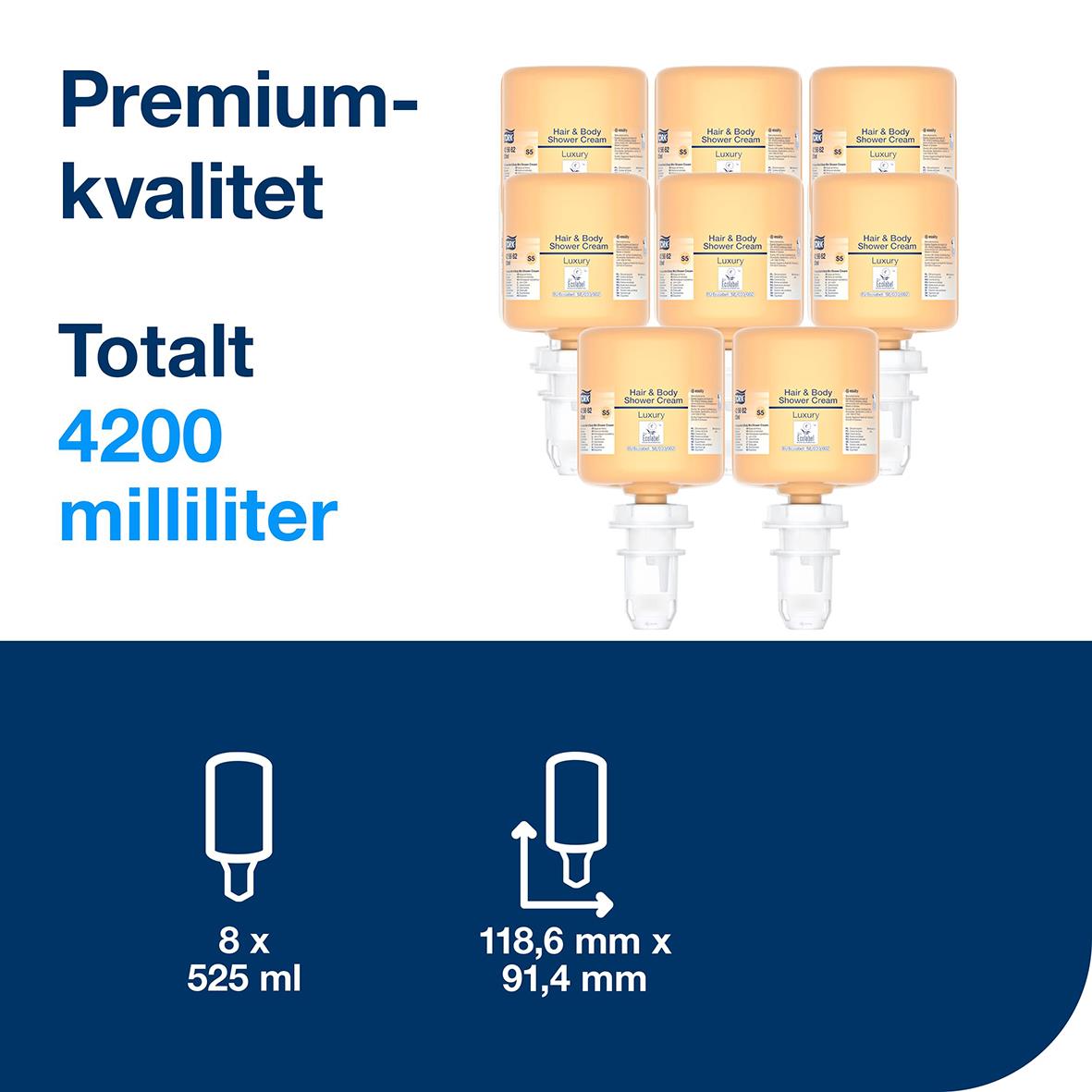 Bild av ett filter med texten premiumkvalitet totalt 4200 milliliter och mått 118,6 mm x 91,4 mm