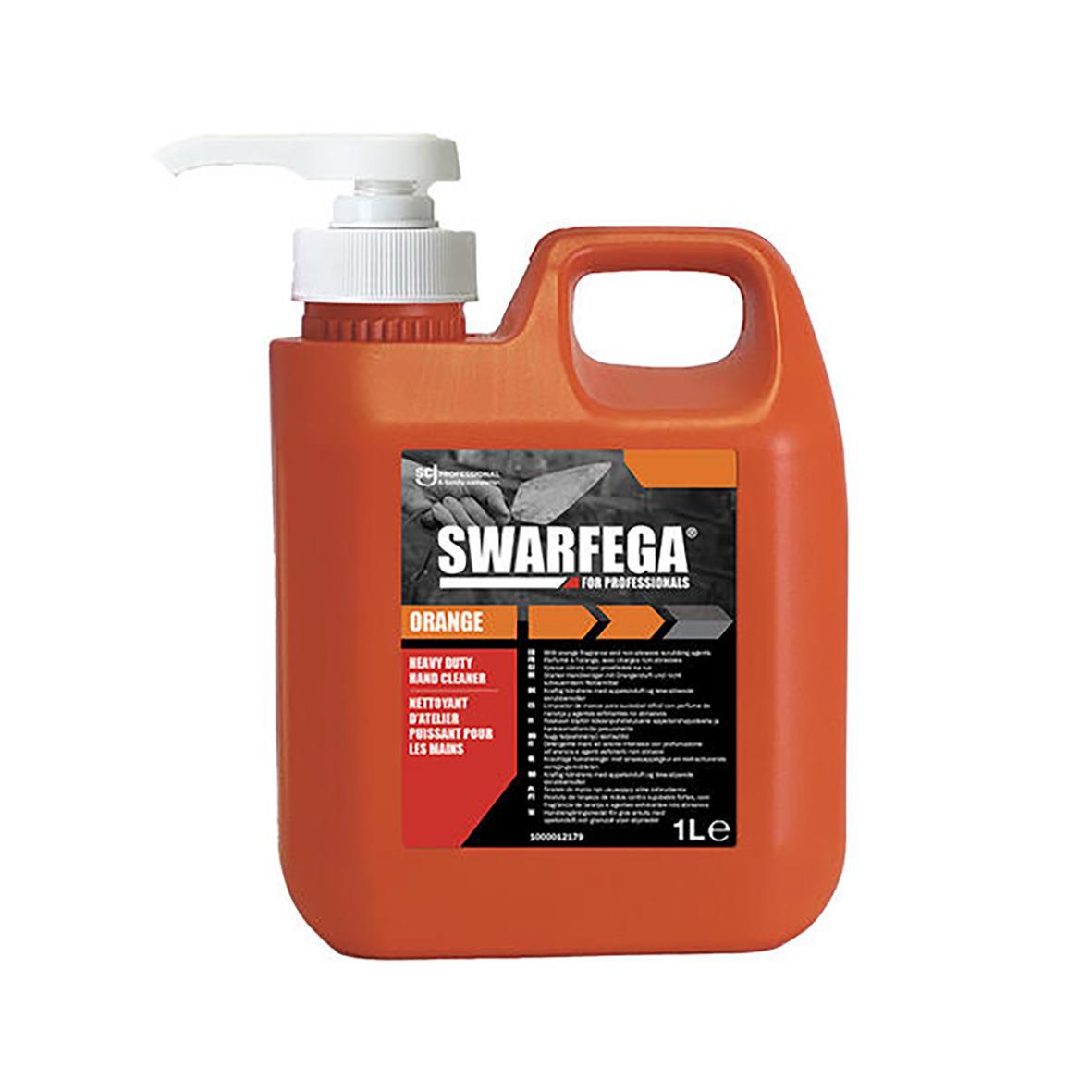 Handrent Swarfega Orange Pump Pack 1L i orange plastflaska med pump