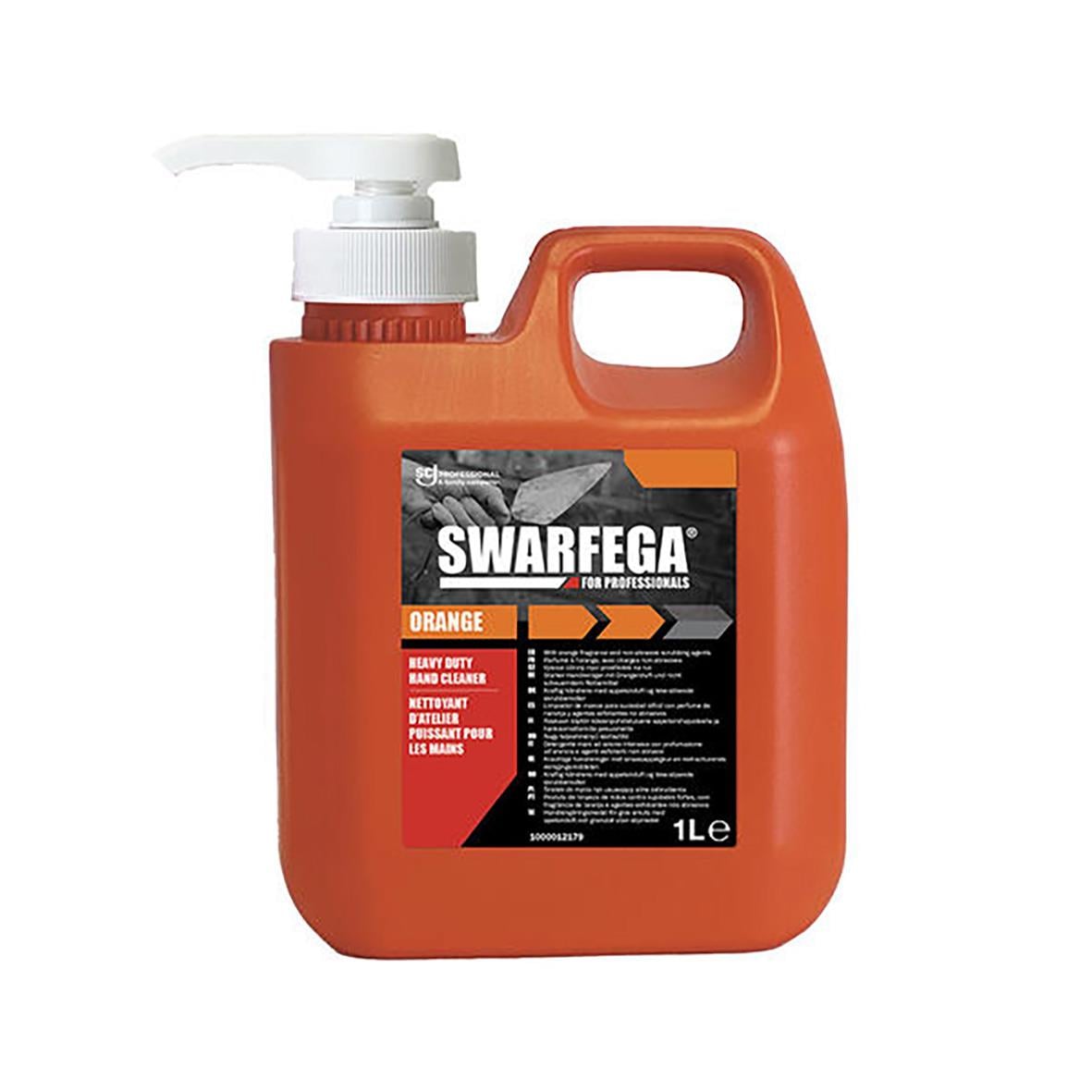 Handrent Swarfega Orange Pump Pack 1L i orange plastflaska med pump