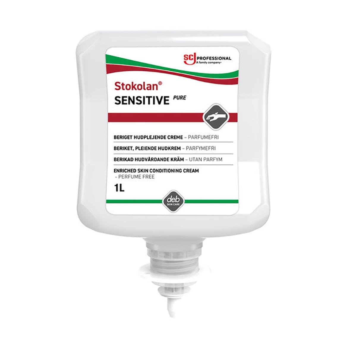 Hudkräm SCJ Professional Stokolan Sensitive Pure 1L för känslig hud, parfymfri