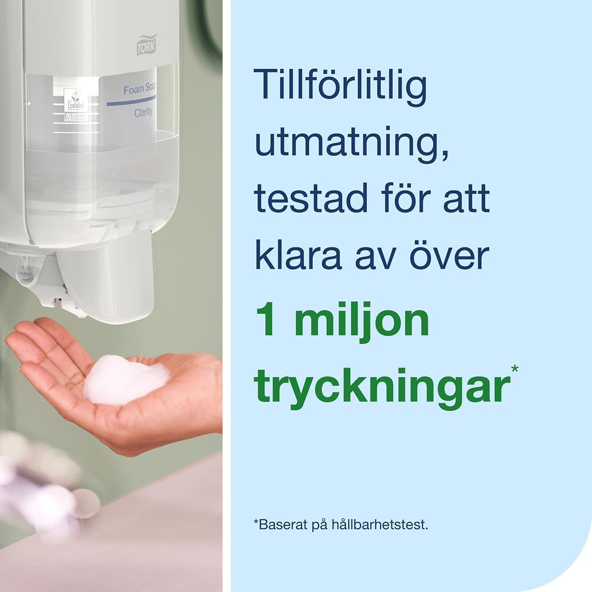 Vit Tork S4 dispenser med armbågsfattning och hand som får tvål eller gel