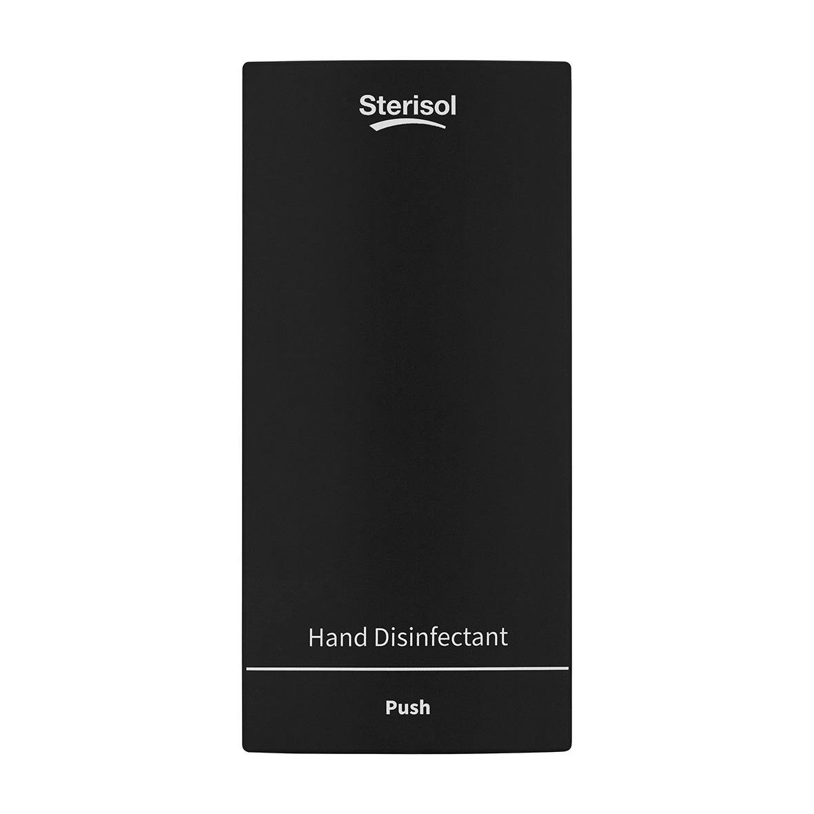 Svart dispenser för handdesinfektion Ecoline 375ml med push-funktion