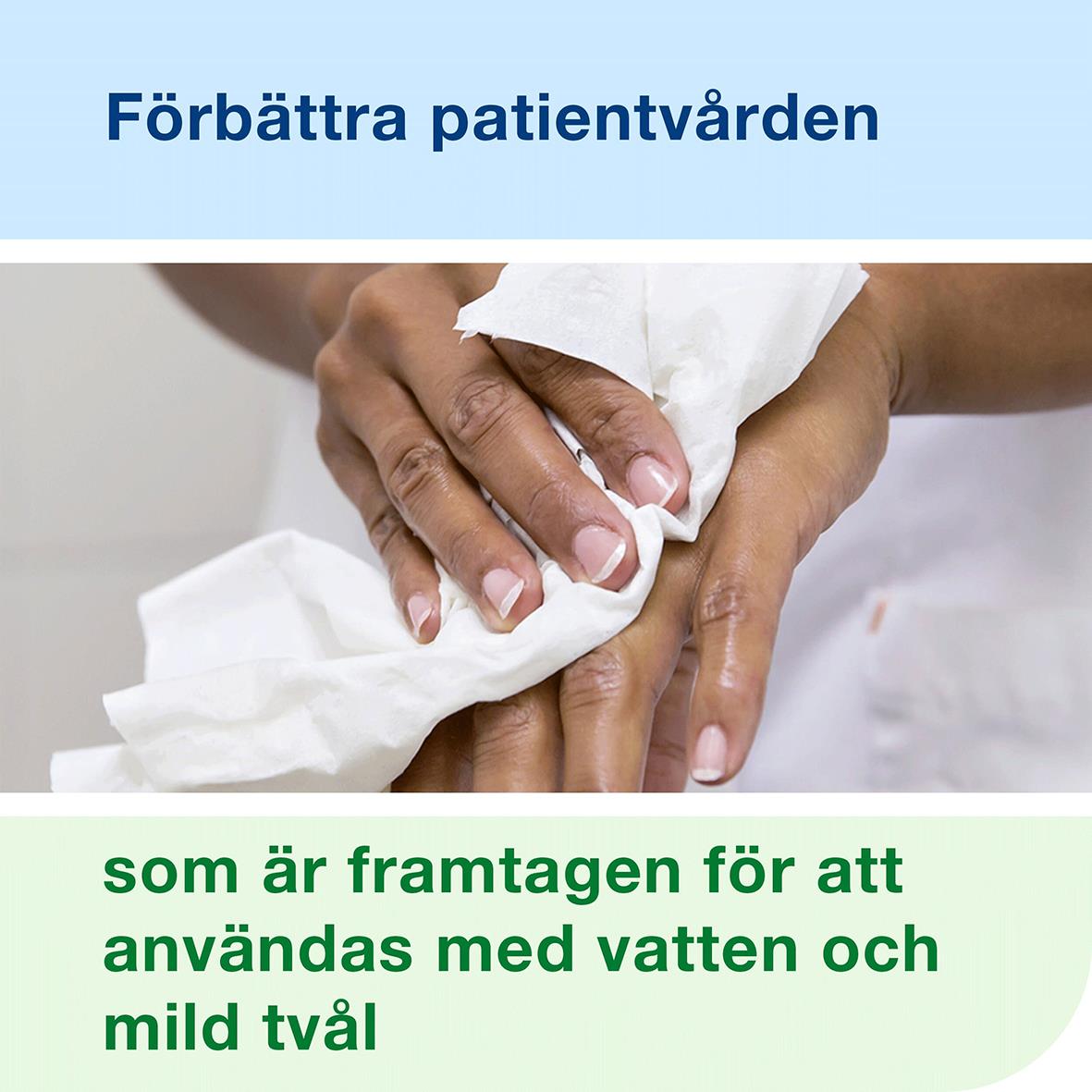 Tvättlapp Tork Premium 1-lag vit 30x32cm används för att torka och rengöra med vatten och mild tvål