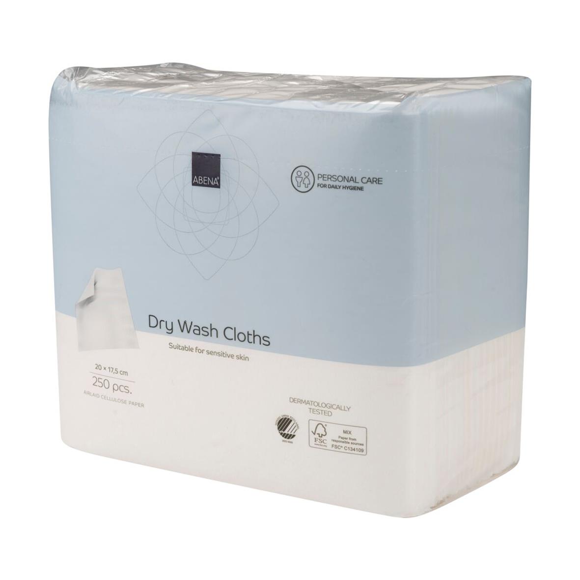 Vit tvättlapp Abena Airlaid 1-lag 20x17,5cm i stor pack