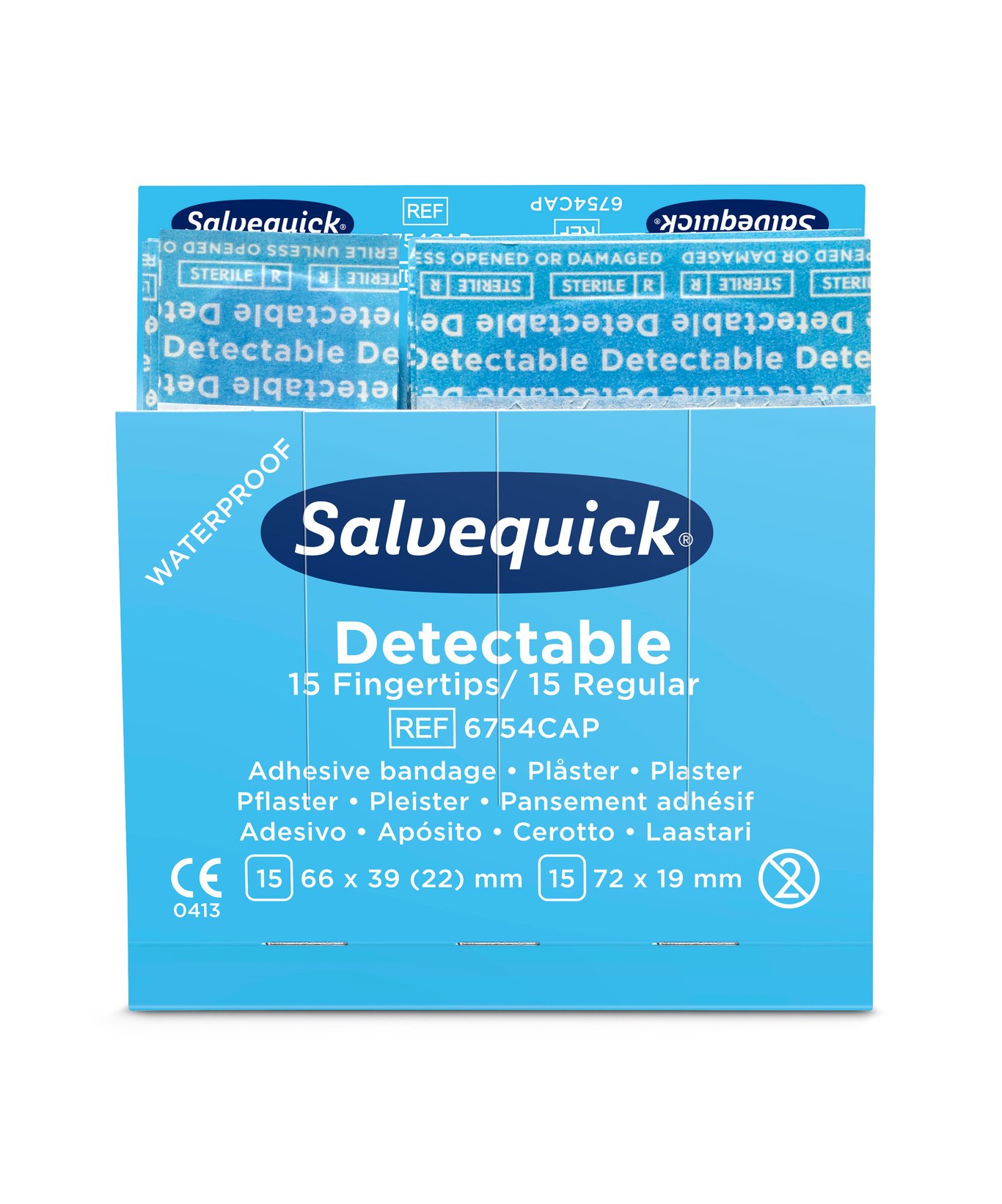 Plåster Salvequick Plast Detect 6754 30st Blå