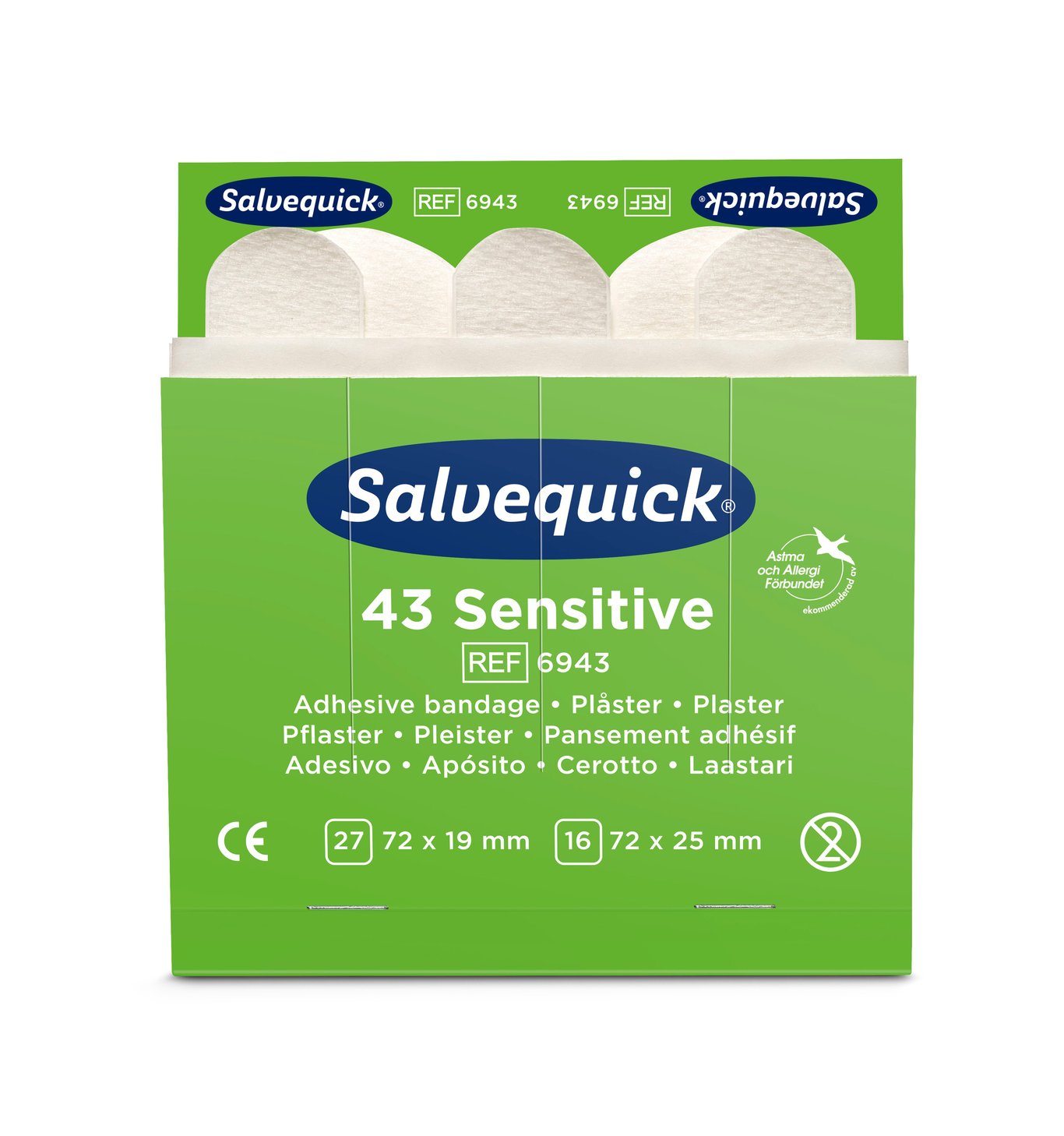 Plåster Salvequick Refill 6943 43st Sensitive 51500016