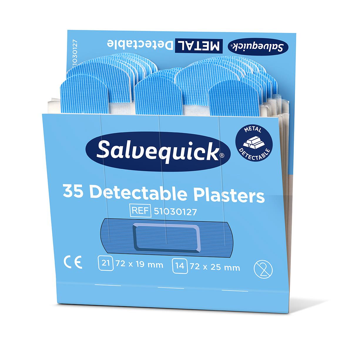 Plåster Salvequick Detectable 6735 Blå