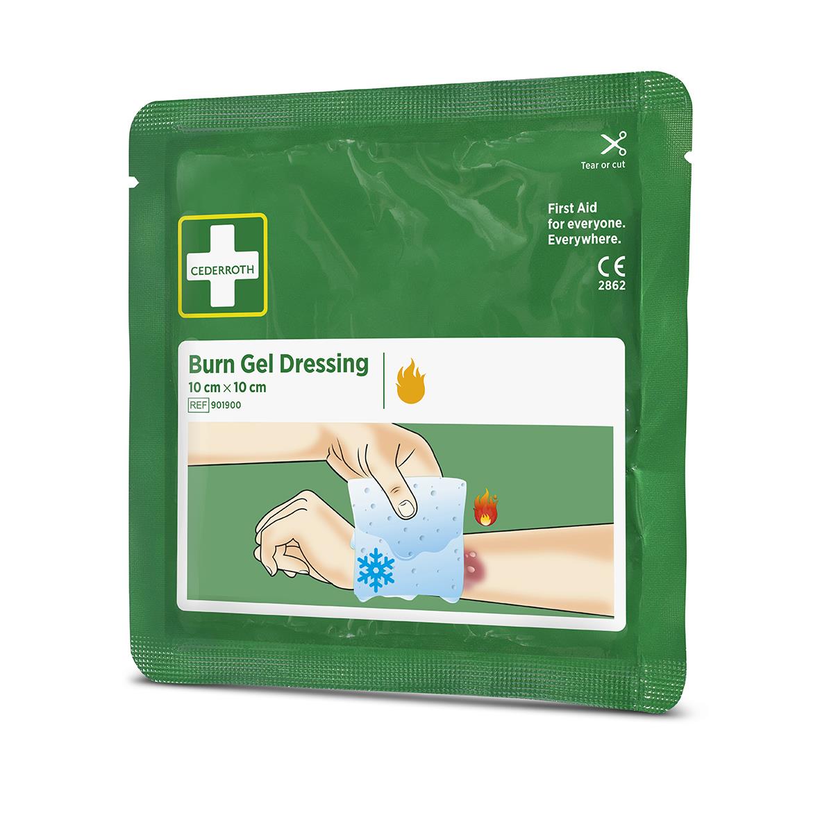 Brännskadekompress Cederroth refill 10x10cm för första hjälpen vid brännskador