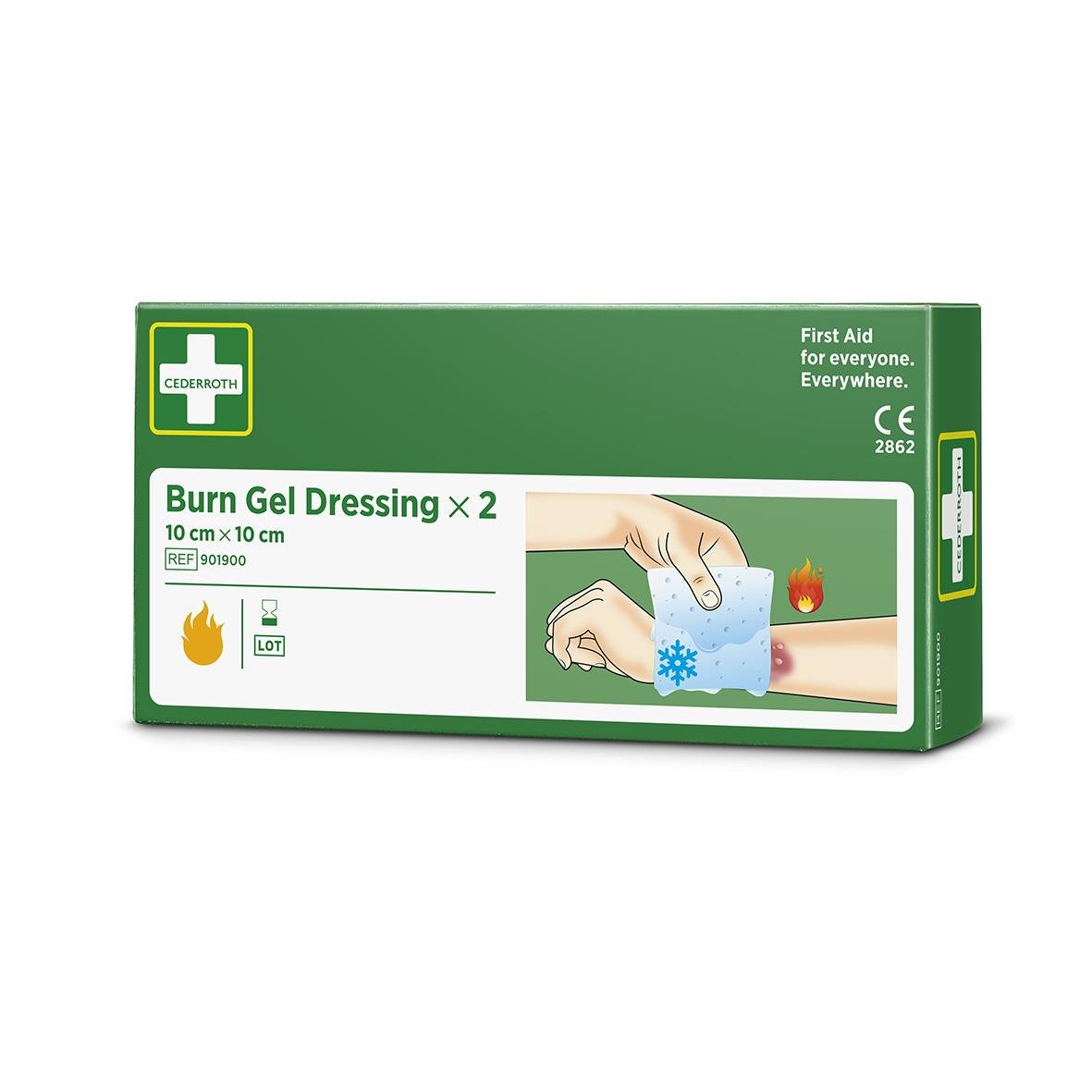 Brännskadekompress Cederroth refill 10x10cm för första hjälpen vid brännskador