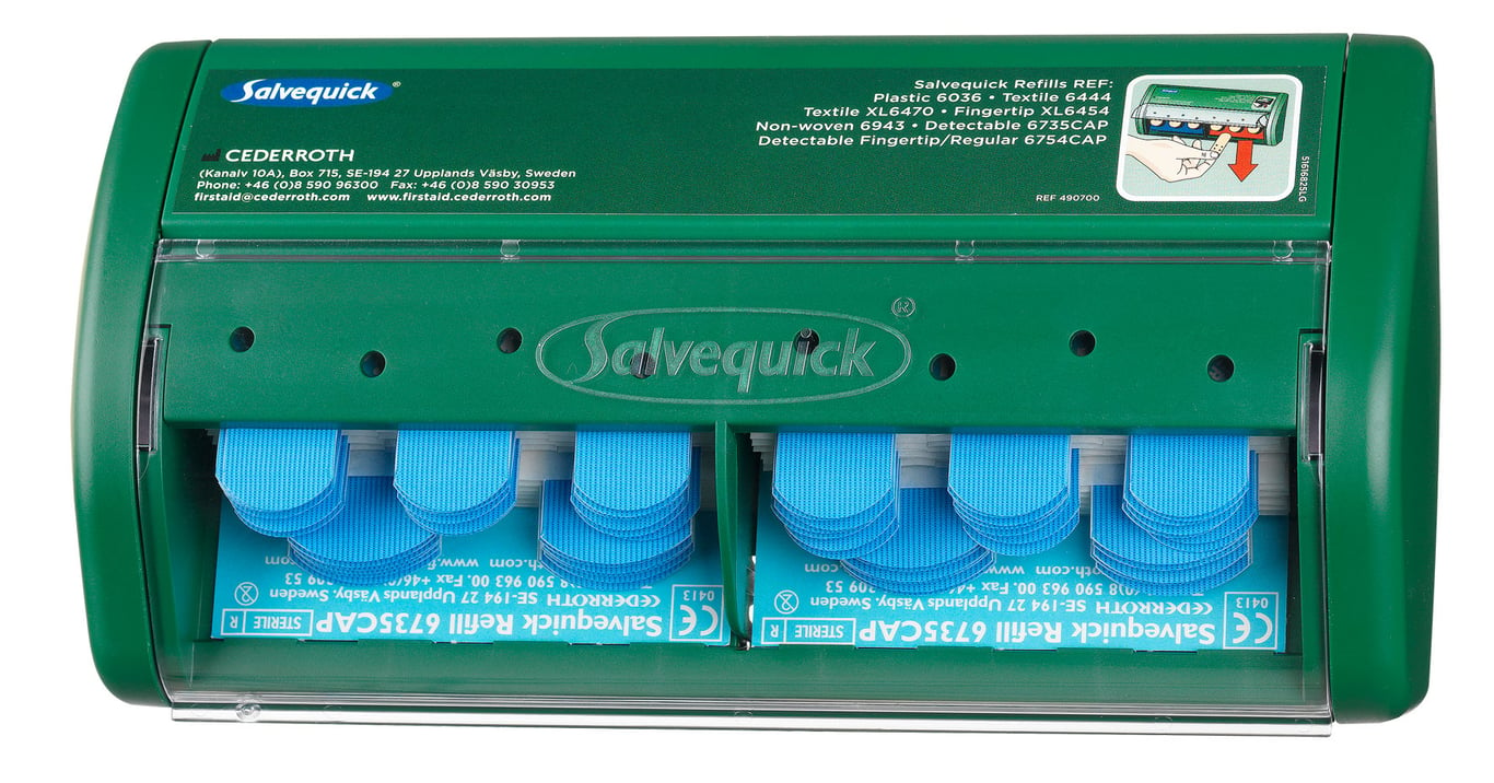 Plåsterautomat Salvequick för kök blå