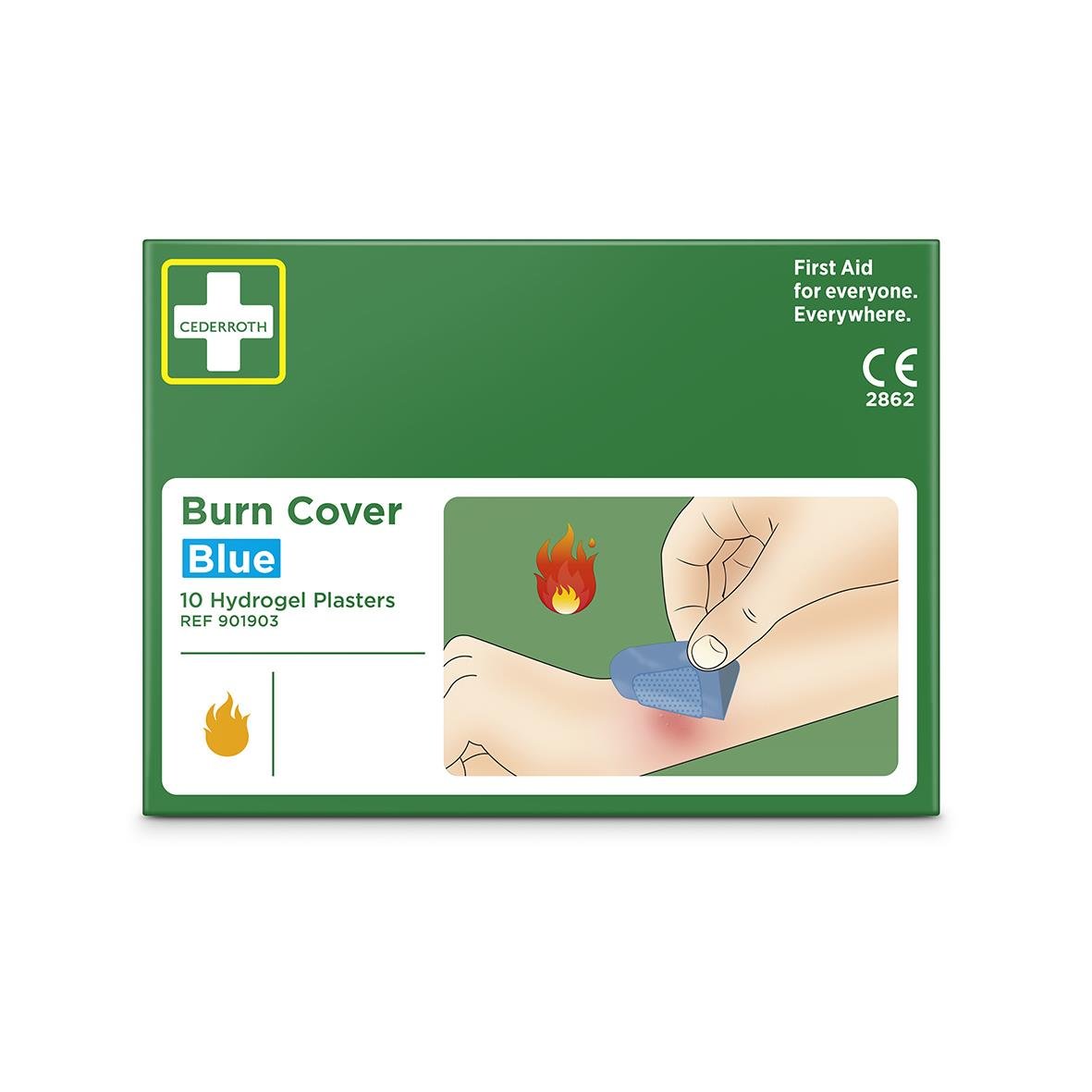 Burn Cover Cederroth refill för brännskador, blå, 7,4x4,5cm