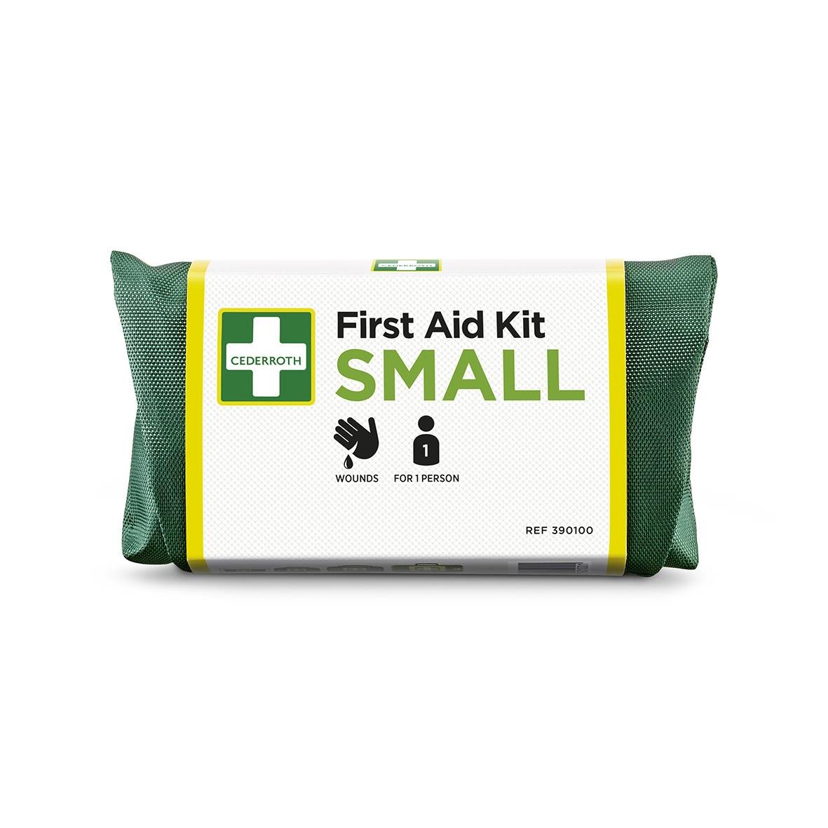 Cederroth Första Hjälpen väska Small för en person, kompakt och lätt att ha med sig vid nödsituationer