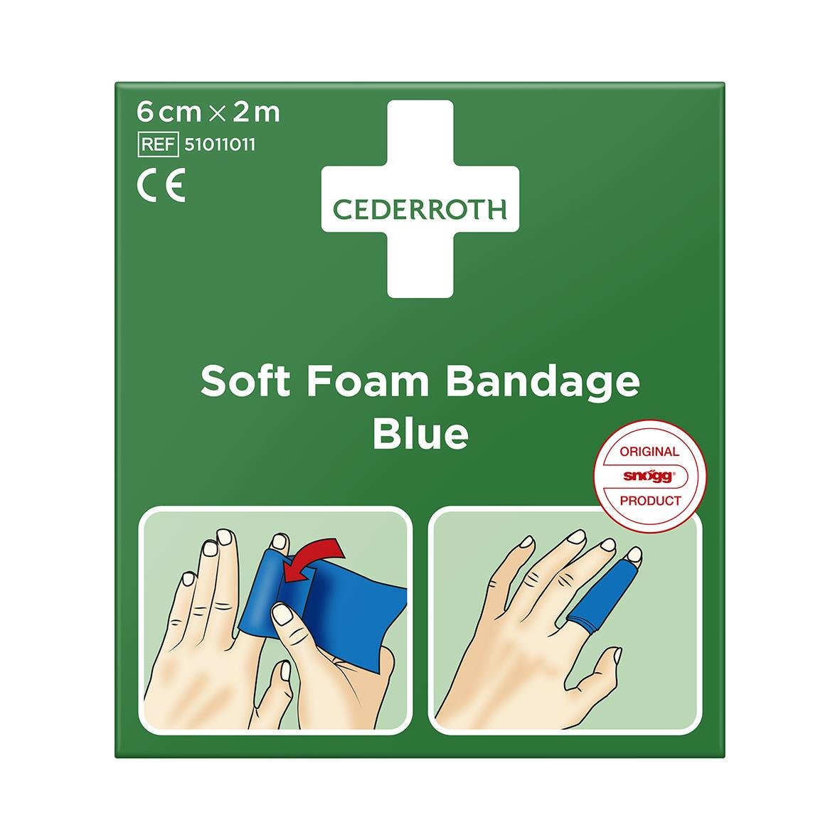 Soft Foam Bandage Cederroth Blå 6cmx2m 51500226_1