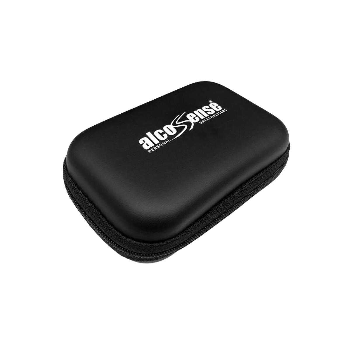 Svart väska med Alcosense alkoholmätare logotyp för förvaring
