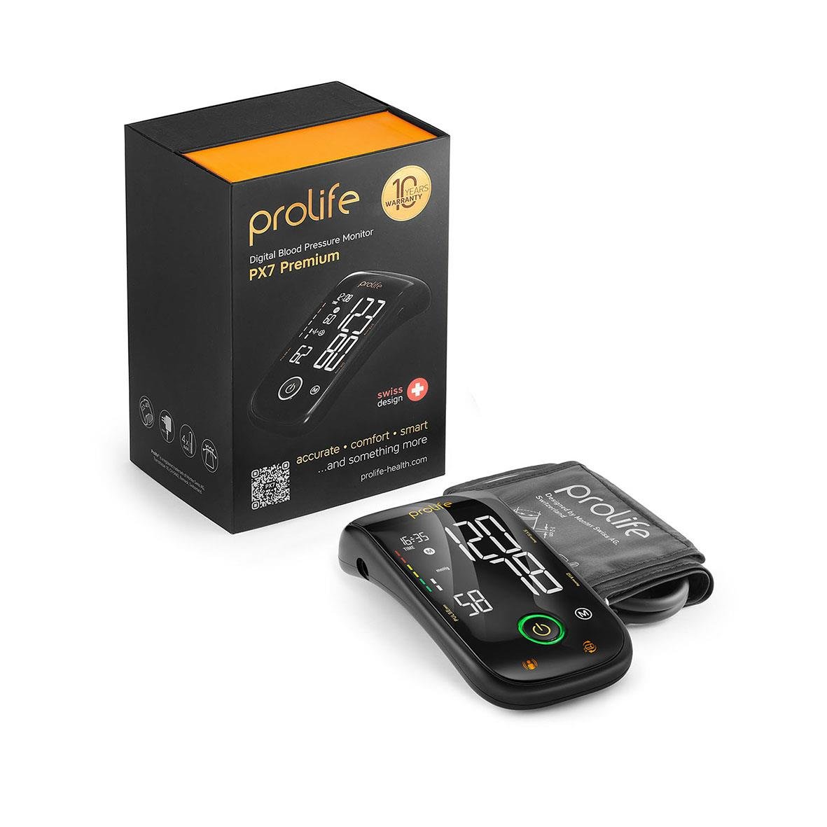 Blodtrycksmätare Prolife Digital PX7 Premium med digital display och blodtrycksmanschett