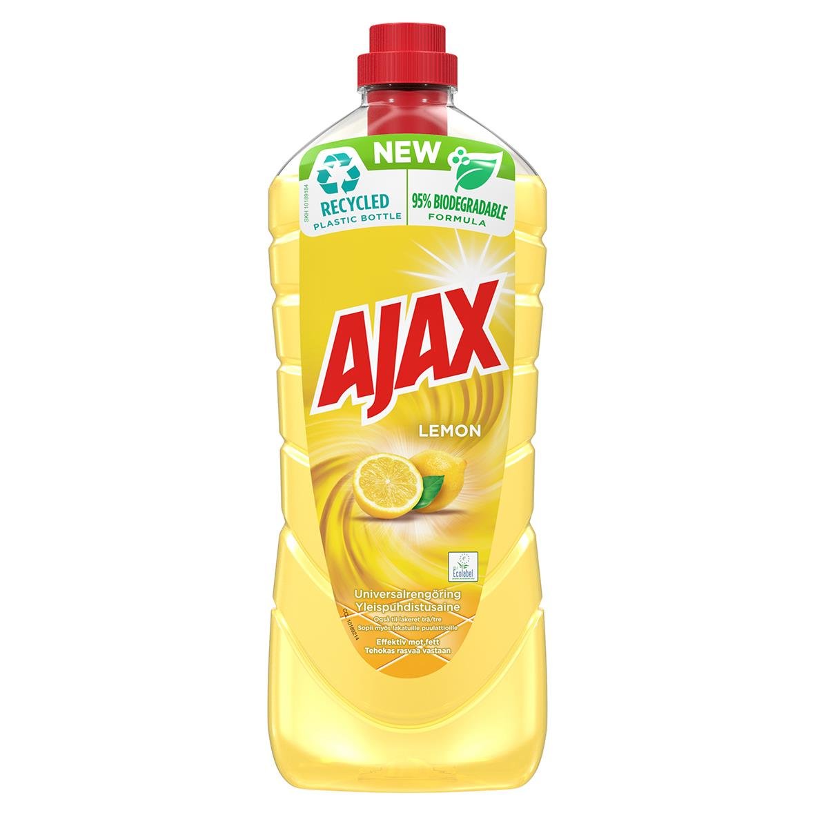 Allrent Ajax Lemon 1,5L plastflaska med citron och etikett