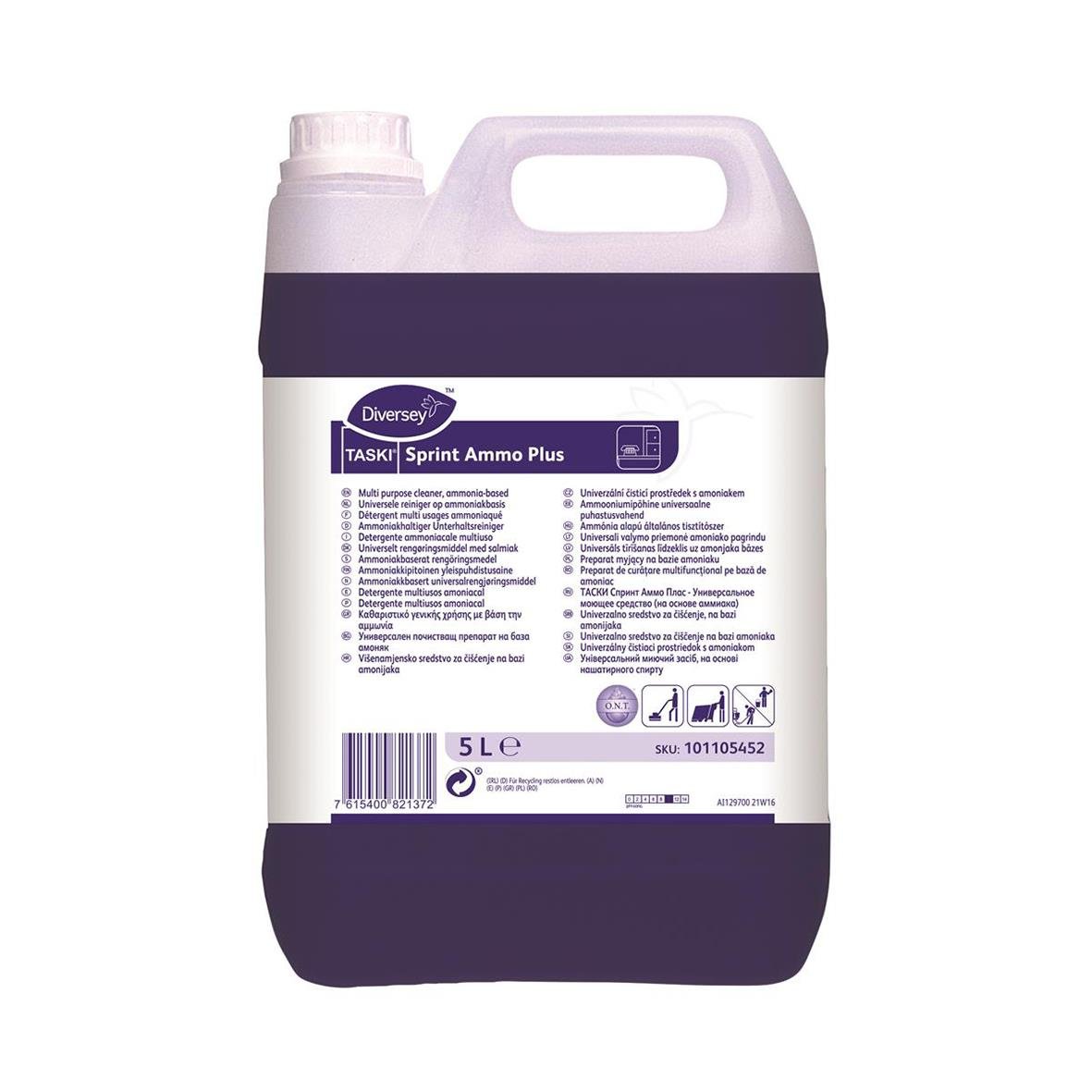 Grovrent Diversey Taski Sprint Ammo Plus 5L rengöringsmedel i stor flaska