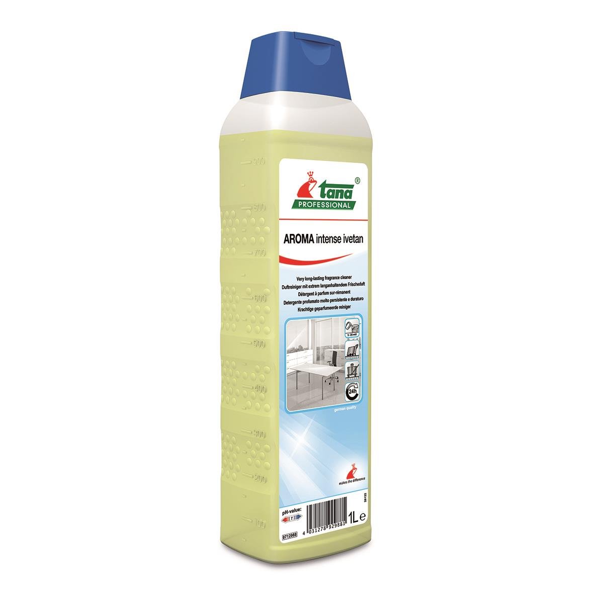 Allrent Tana Aroma intense Ivetan 1L rengöringsmedel i plastflaska med blått lock och etikett
