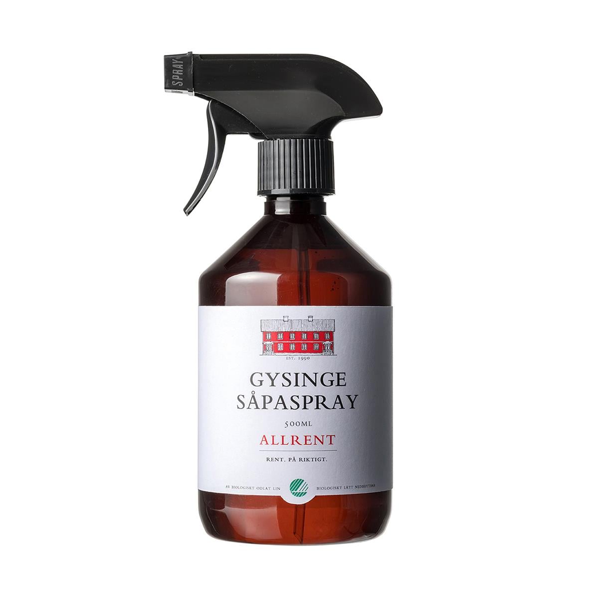500ml Gysinge Såpa Spray i brun plastflaska med svart spraymunstycke
