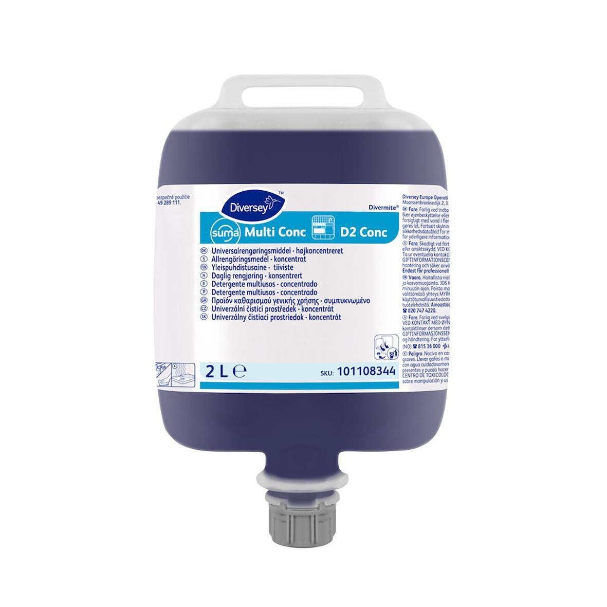 Allrent Diversey Suma Multi D2 Conc 2L koncentrerad rengöringsprodukt i blå behållare