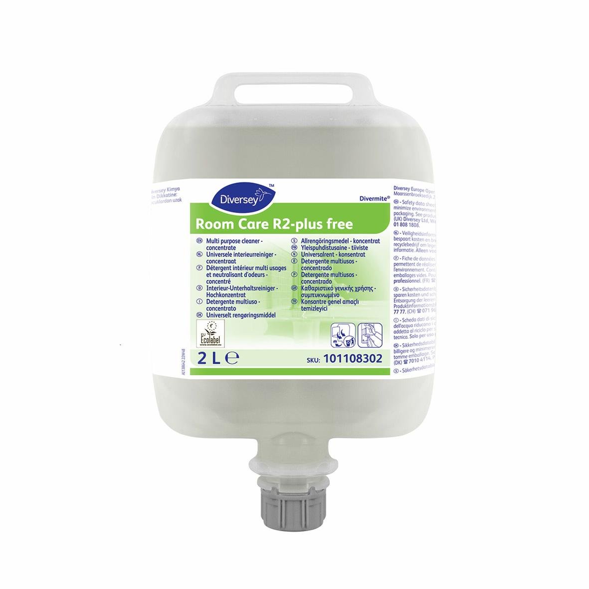 Diversey Room Care R2-Plus fri 2L rengöringsmedel i stor behållare