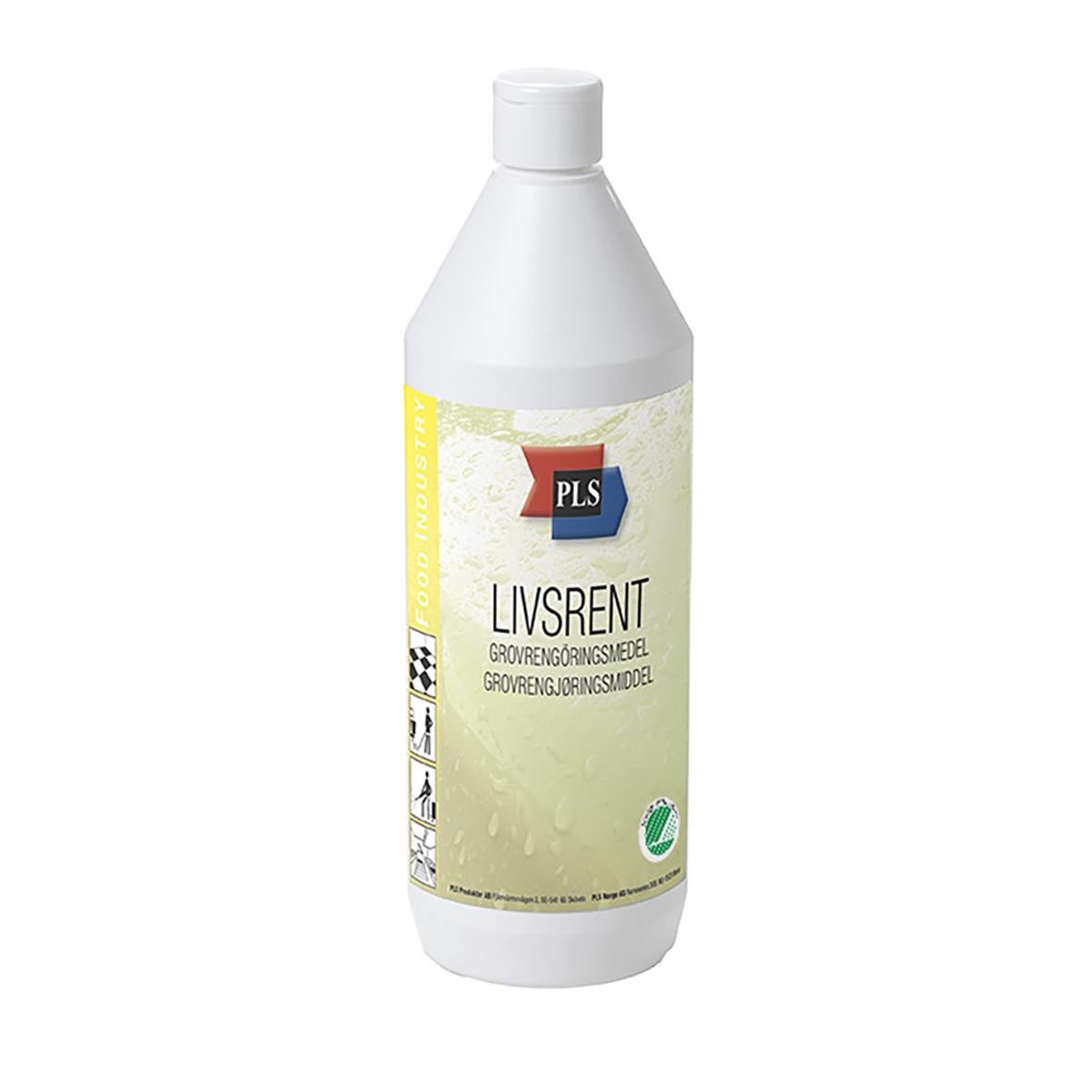 Grovrent PLS Livsrent oparfymerad 1L, rengöringsmedel i vit plastflaska