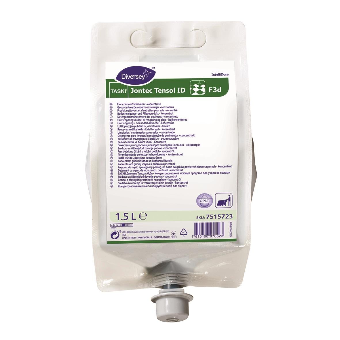 Vätskeförpackning av Grovrent Diversey Taski Jontec Tensol ID F3d 1,5L