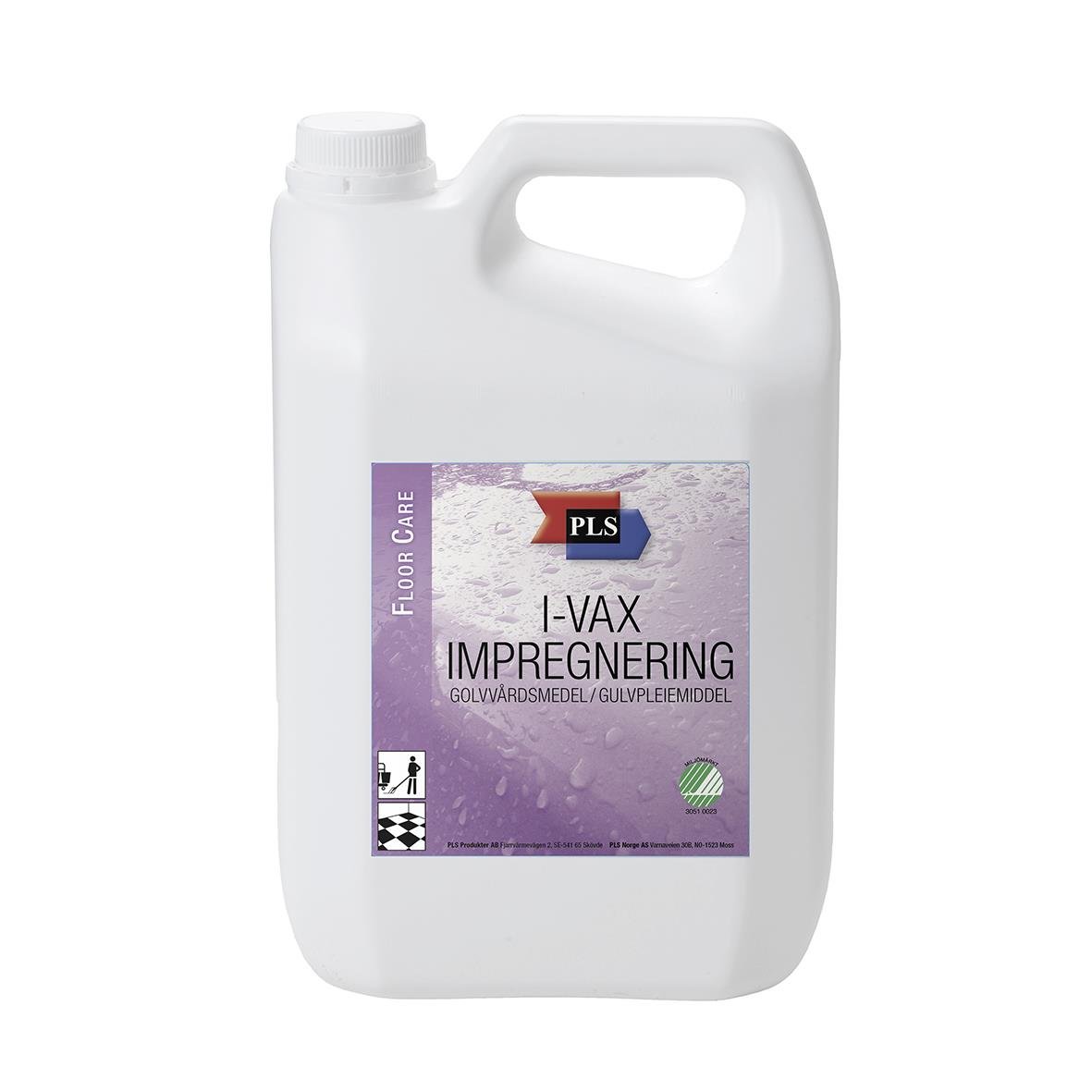 Vit plastflaska med etikett för impregneringsmedel PLS I-Vax Oparfymerad 5L