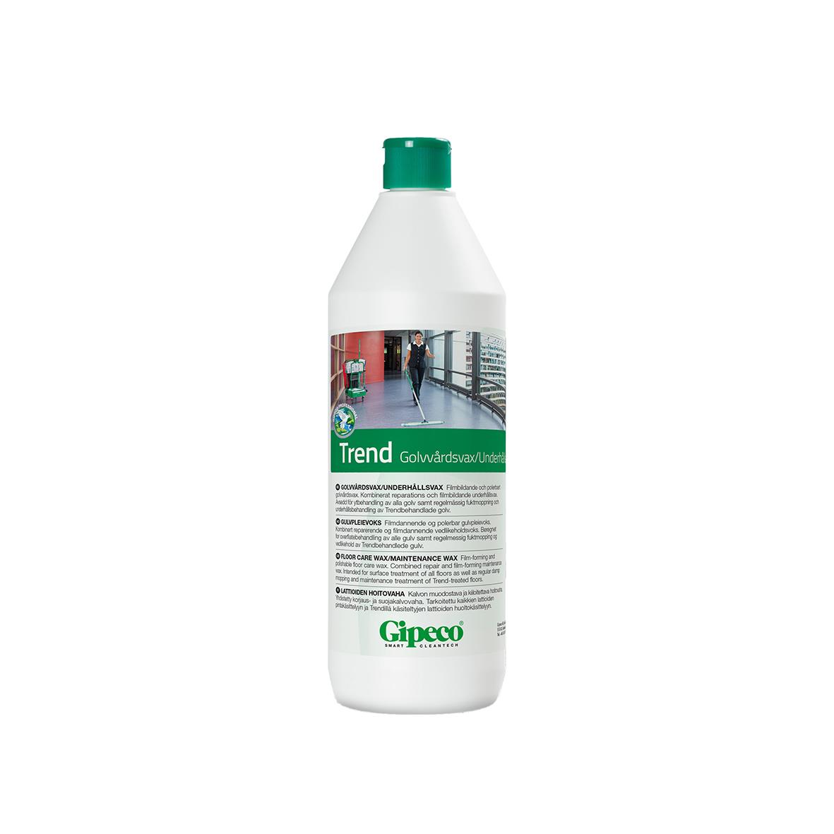 Gipeco Trend golvvårdsvax i 1-liters flaska med grönt lock
