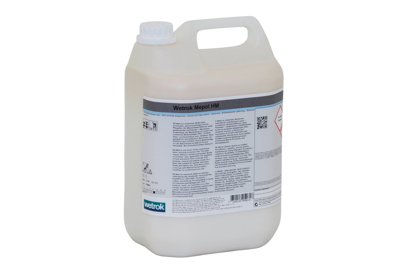 Golvpolish Wetrok Mepol HM 5L i stor dunk för golvbehandling