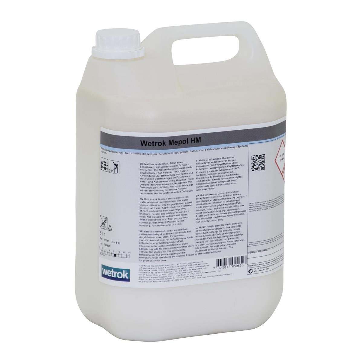 Golvpolish Wetrok Mepol HM 5L i stor dunk för golvbehandling