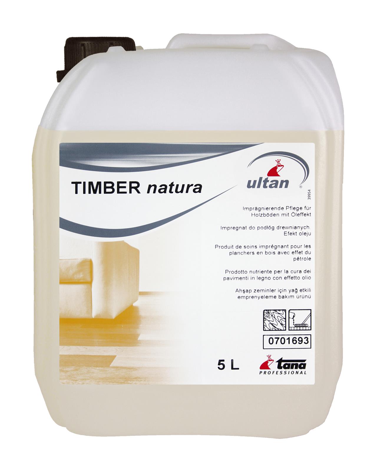 5L flaska med golvvård för trä, Tana Timber Natura, professionell produkt