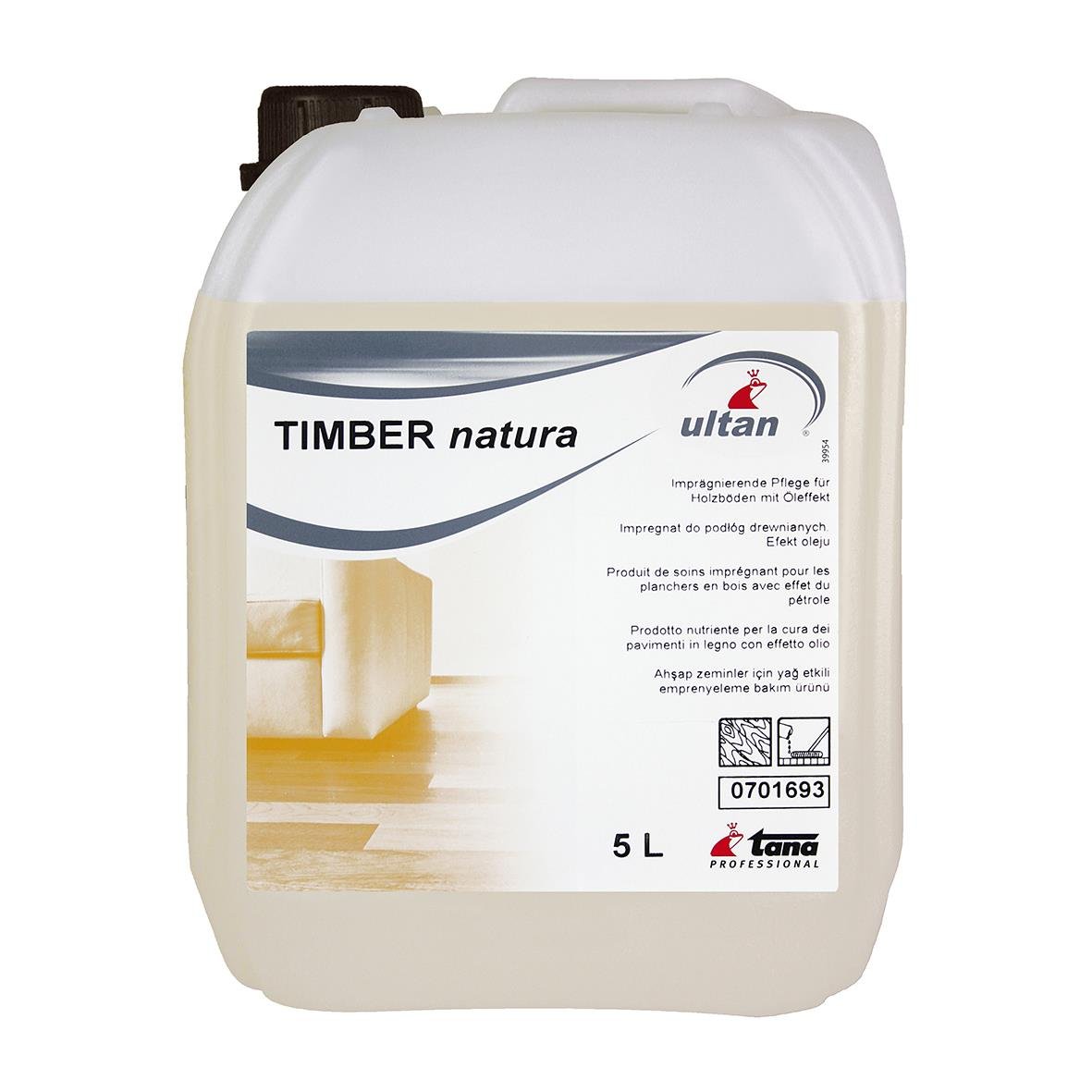 5L flaska med golvvård för trä, Tana Timber Natura, professionell produkt